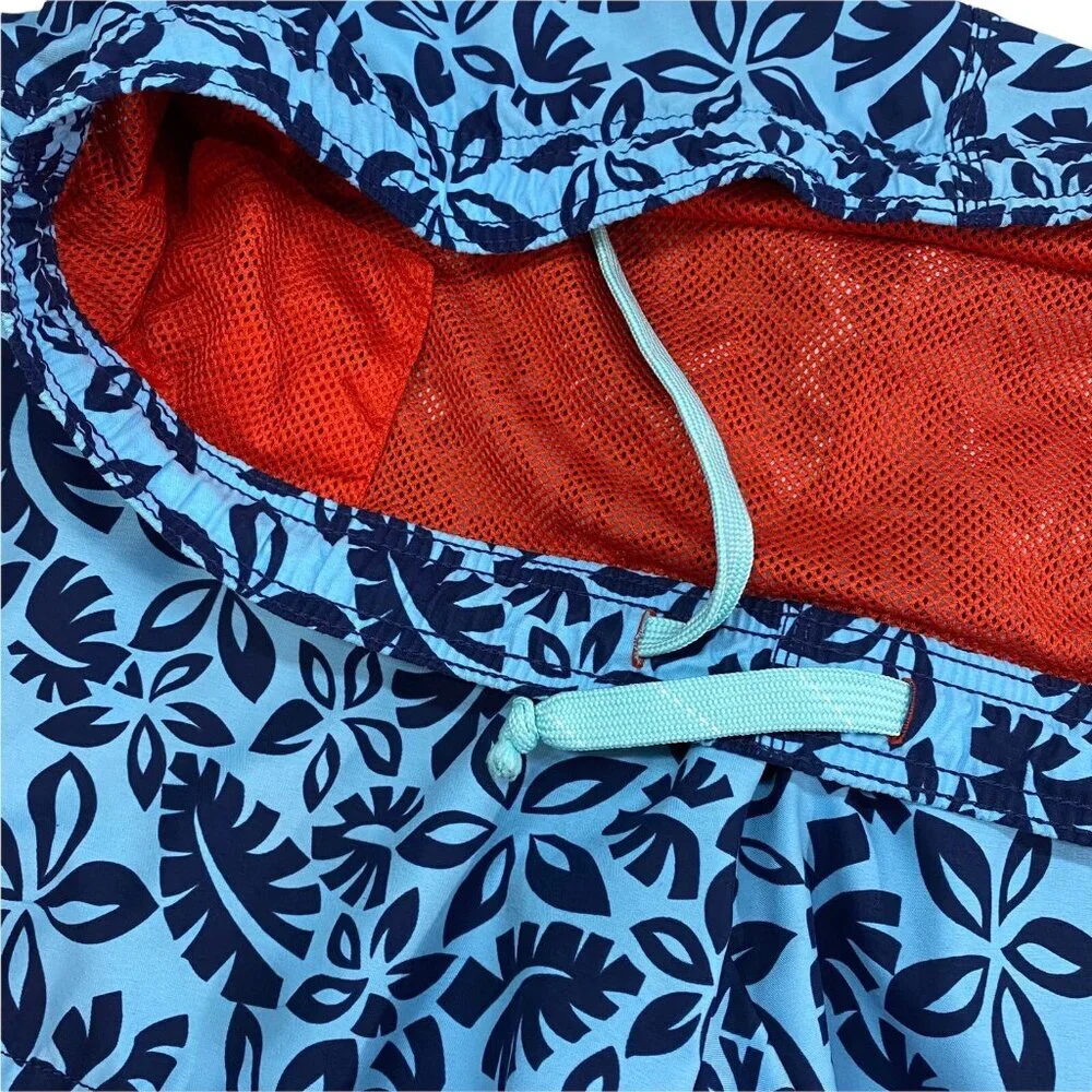 TOMMY BAHAMA Men‎ Swim Trunks Boardshorts Tie Waist Sz M Blue Floral Beachy 45-7